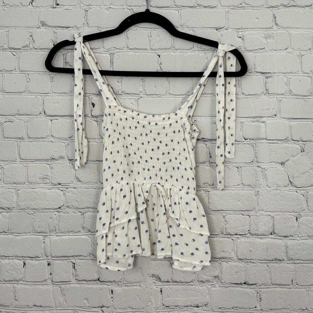PAPER CRANE - Floral Peplum Ruffle Tank